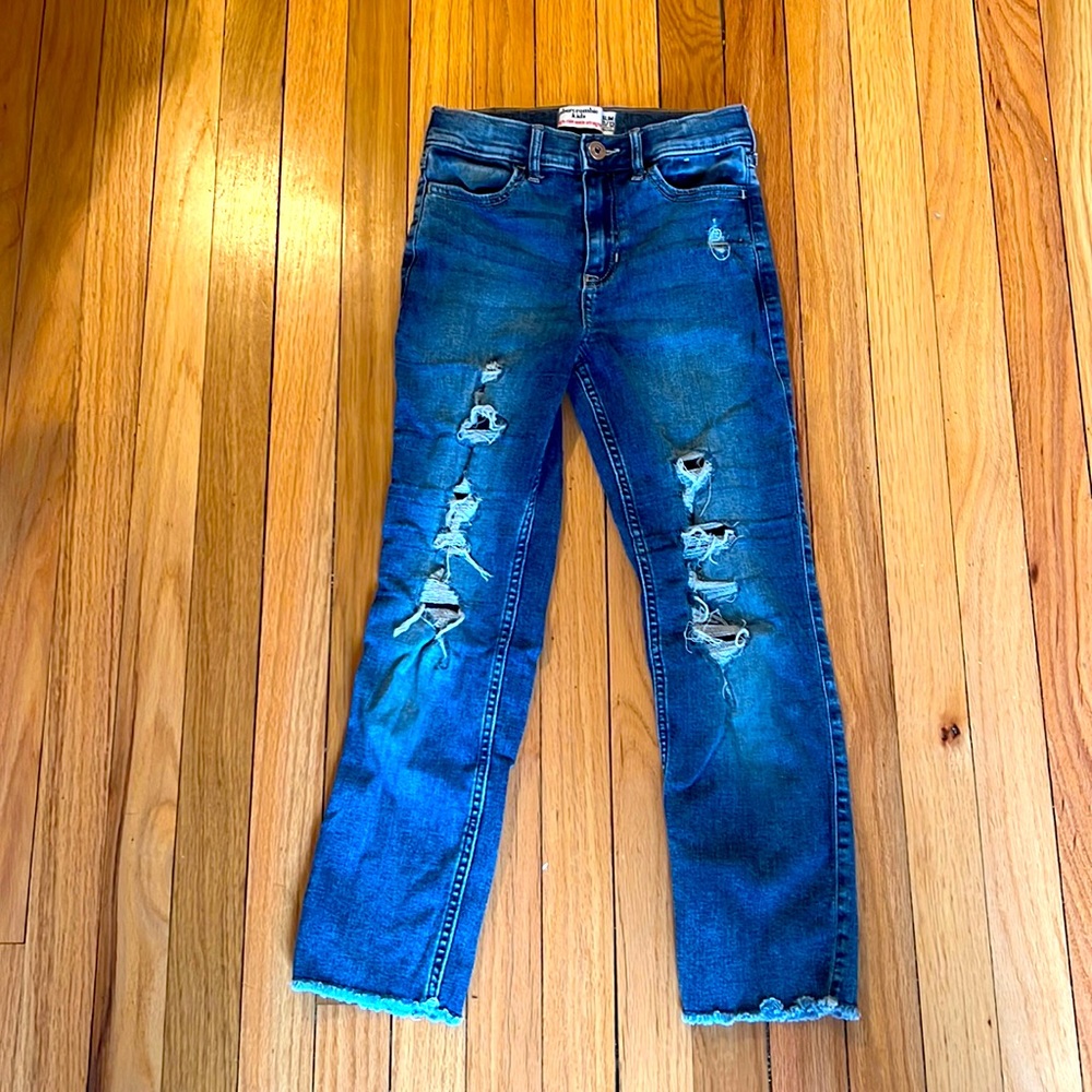 Abercrombie girls distressed slim fit jeans